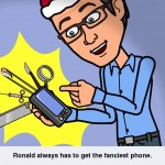 Ronald met nieuwste Telefoontoestel